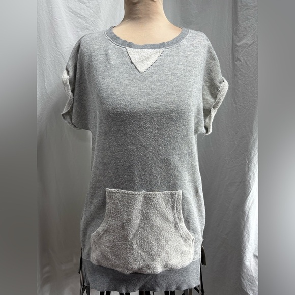 bp Tops - BP.‎ Gray Terry Sweatshirt Top w/ Side Zips & Kangaroo Pocket Size Medium